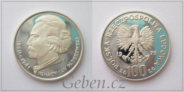 100 Zlotych Paderewski PROOF