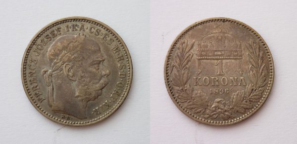 1 Koruna 1896 KB Patina, nádherný stav