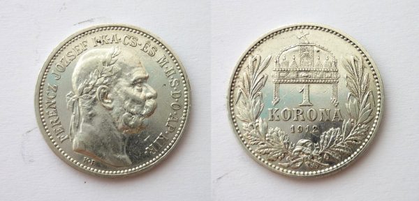 1 Koruna 1912 KB téměř RL