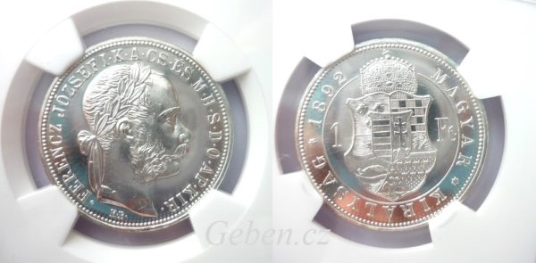 Forint 1892 KB Restrike PROOF - NGC PF 65 !