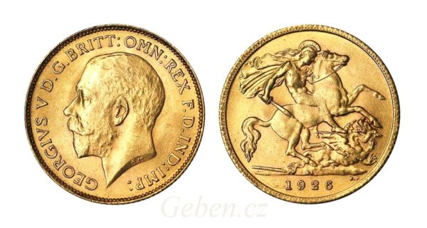 1/2 Sovereign 1926 SA král George V. Jižní Afrika