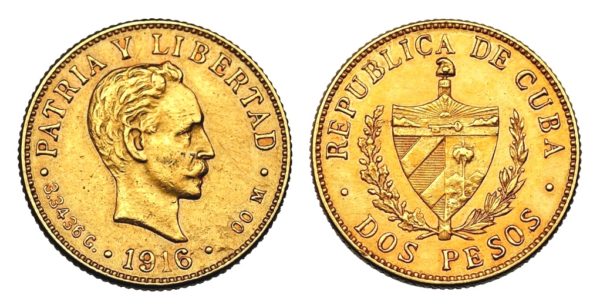 2 Pesos 1916 ! CUBA -- Vzácné