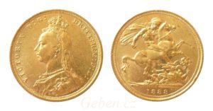 Zlatý Full Sovereign 1888 S - Královna Victoria