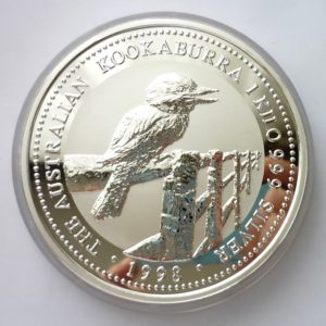Nádherná stříbrná investiční mince KOOKABURRA 1998 - 1 KILO ! VZÁCNÉ