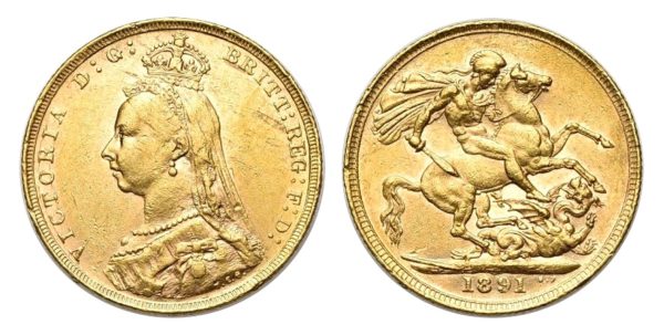 Sovereign - LIBRA 1891 London - Královna Victoria