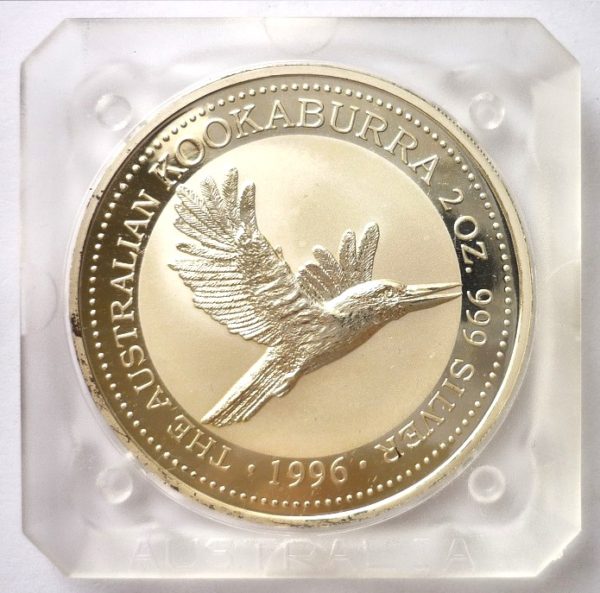 Nádherná stříbrná investiční mince 2 Dollars KOOKABURRA 1996 - 2 Oz