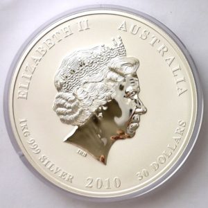 Nádherná investiční stříbrná mince - ROK TYGRA 2010 - Lunární série II. 1 KILO STŘÍBRA !