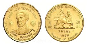 Nádherná zlatá mince - 20 Dollars 1966 ETIOPIE ! Císař Haile Selassie I.