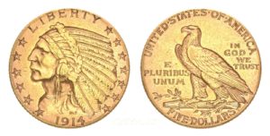 5 Dollars 1914 Indian Head - Philadelfia ! Vzácný