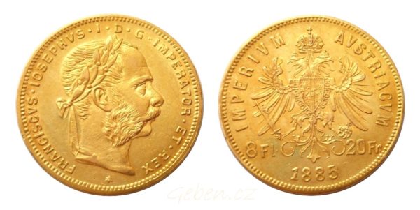 8 Zlatník - 8 Gulden 1885