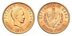 5 Pesos 1916 CUBA - Nádherné