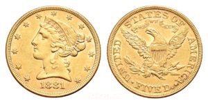 5 Dollars 1881 - LIBERTY Head / Eagle
