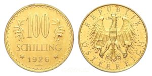 Velká zlatá mince  -  100 Schilling 1926 !  Rakousko