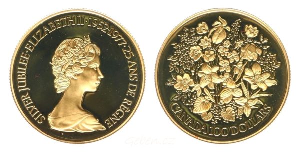 Nádherná velká zlatá mince - 100 Dollars 1977 výroční - Elizabeth II.