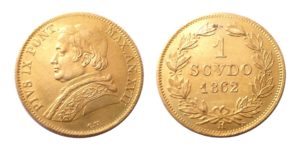 1 Scudo d'Oro Pius IX - 1862 R