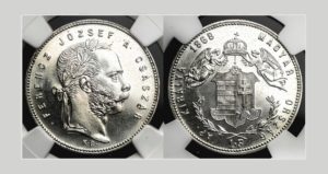 Forint 1868 KB Andělíčkový - Restrike PROOF – NGC PF 65 !