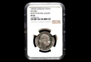 Forint 1892 KB Restrike PROOF – NGC PF 66 !