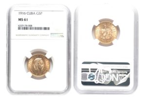 5 Pesos 1916 CUBA Nádherná