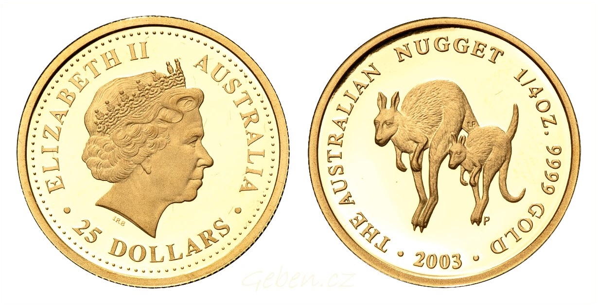 25 Dollars 2003 - Austrálie NUGGET pouze 572 ks ! RR