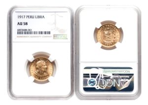 1 LIBRA 1917 Peru - INDIAN - certifikace NGC