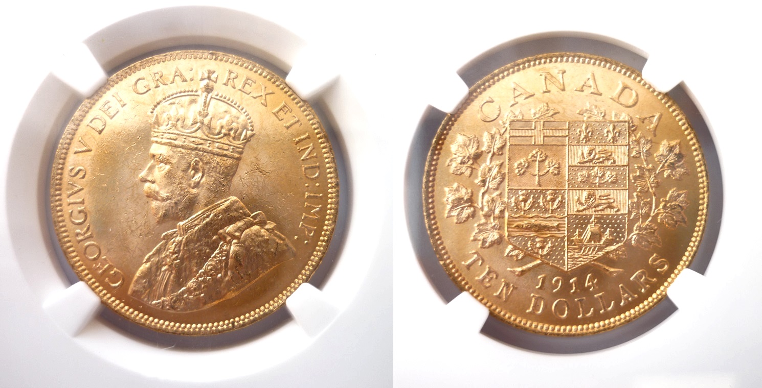 10 Dollars 1914 CANADA - George V. - Vzácný