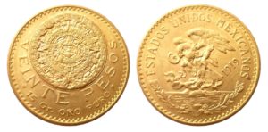 20 Pesos 1919 ! Mexico – Aztécký kalendář