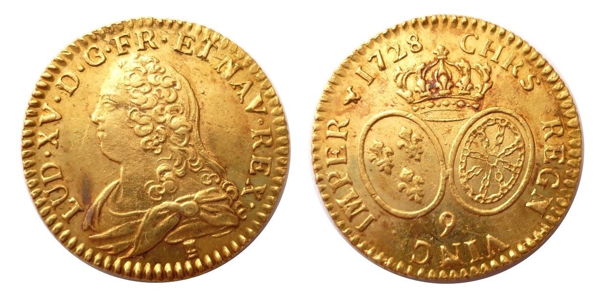 Louis d’or s lunety 1728 Rennes - Louis XV.