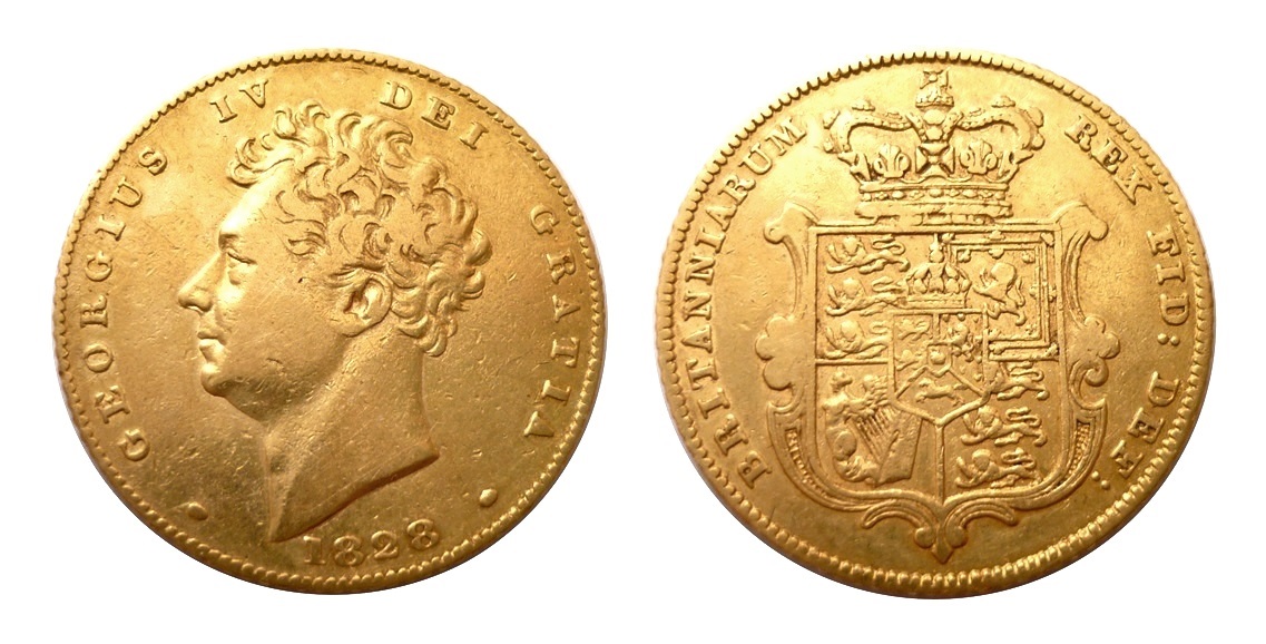 Half Sovereign 1828 ! George IV. VELMI VZÁCNÝ